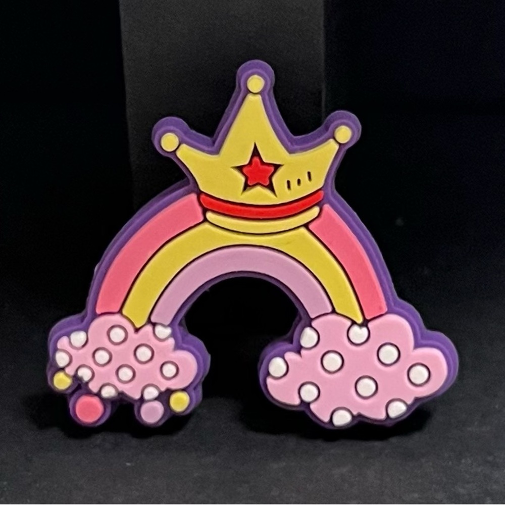 CROCS Kids Rainbow Crown Charm - Pink, Yellow, Purple New (2 for $5)
